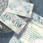 Blauwgroen waterverf Silver Glitter Trifold brochu Drieluik Kaart