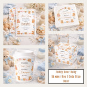 Teddy Bear Baby Shower Boy | Cute Blue Bear Feesthoedjes