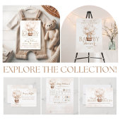 Baby shower Teddy Bear Balloon Ronde Sticker