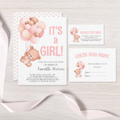 Teddy Bear ballon Baby shower spel Informatiekaartje