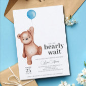 Teddy Bear Boy Baby shower Diaper Raffle Insert Informatiekaartje