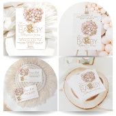 Teddybeer Blauw Hart & Ballon Baby Jongen Douche Sparkling Wijnetiket