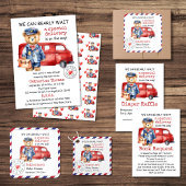 We kunnen bijna wachten op speciale levering Baby  All In One Uitnodiging