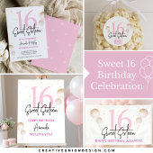 Sweet 16 uitnodiging op zaterdag