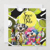 Tennis Flamingo bedankje met bal op het veld Bedankkaart