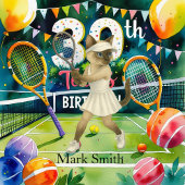 Tennis 30e verjaardag badhanddoek