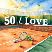 Tennis 50e en Fabulous Verjaardagsfeestuitnodiging Kaart