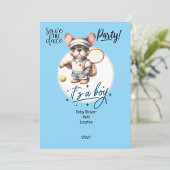 Tennis ball and racket with white polka punts blue pokerkaarten