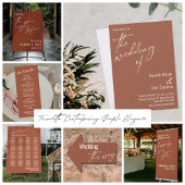 Modern Script Simple Rehearsal Dinner Terracotta Kaart