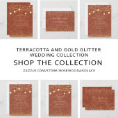 Elegant Terracotta Gold Glitter Moeder Bride Ronde Button 3,2 Cm