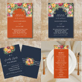 Terracotta Floral Arch Wedding Save the Date Kaart