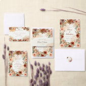 Terracotta Boho Bloemrijke Herfst Rustieke Elegant Menu (Personaliseer de collectie van deze zelfstandige maker.)