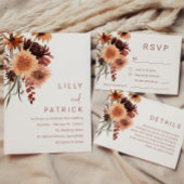 Boho Terracotta Bloemenbruiloft Gastenboek