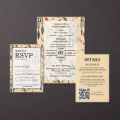 Rustieke Macrame Boho Bruiloft Textuur RSVP Kaartje (Personaliseer de collectie van deze zelfstandige maker.)
