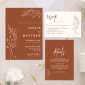 Minimalistische Terracotta Verbrand Oranje Boho Br Menu