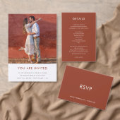 Modern Terracotta | Verbrandd Oranje oproerweddens Save The Date (Personaliseer de collectie van deze zelfstandige maker.)