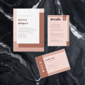 Terracotta Geometric Typography Photo Wedding Bedankkaart (Personaliseer de collectie van deze zelfstandige maker.)