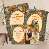 Terracotta Floral Art Nouveau Bruiloft Menu