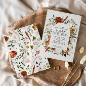 Terracotta bloemrijke botanische moderne rustieke  kaart