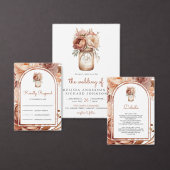 Boho Terracotta Floral Mason Jar Wedding RSVP Kaartje (Personaliseer de collectie van deze zelfstandige maker.)