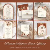 Terracotta Floral Wildflower Cream Wedding Program