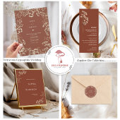 Rustic Gypsophila Terracotta Weddenschap Bedankkaart