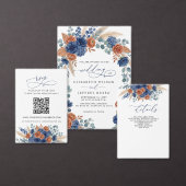 Terracotta Navy Pampas Groenery Dank Je Briefkaart (Personaliseer de collectie van deze zelfstandige maker.)