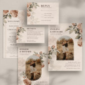 Chique Terracotta bruin koperen rozen bruiloft wel Poster