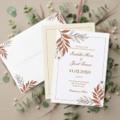 Boho Aardse Klei Blad Bruiloft RSVP Kaart (Personaliseer deze collectie van deze onafhankelijke maker. Test)
