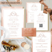 Terracotta Waterverf Monogram QR Code/RSVP Online Informatiekaartje