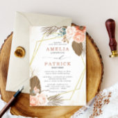 Eenvoudige monogram rustieke Boho bruiloft matchin Uitnodigingen Wikkel