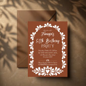 Mexicaanse fiesta party terracotta talavera op maa wijn etiket