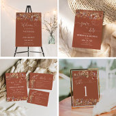 Terracotta Tiny Wildflower Baby shower Uitnodiging