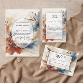 Simple Burnt Terracotta Orange Monogram Invitation Uitnodigingen Wikkel (Personaliseer de collectie van deze zelfstandige maker.)