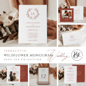 Terracotta Monogram Wedding Ronde Sticker