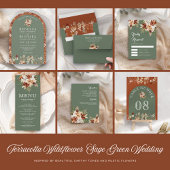 Terracotta Wildflower Sage Green Wedding Programma