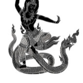 zwart wit thai draak en engel tweekleurige koffiemok