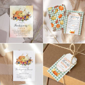 Thanksgiving Diner, Herfst Herfst Bloemen Pompoene Kaart