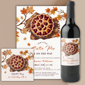 Schattigee Waterverf Rustic Cherry Pie Baby shower Wijn Etiket