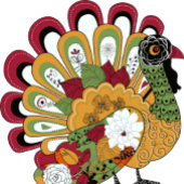 Thanksgiving Dinner Party Colorful Floral Turkey Blikjeskoeler