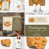 Elegant Classic Watercolour Pumpkin Pattern Korte Tafelloper