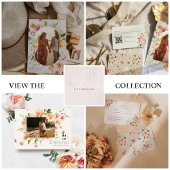 Romantic Floral Heart Wedding Ceremony Program Programmakaart