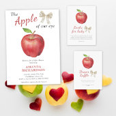 Apple baby shower Hoe groot is het buikspel van ma Informatiekaartje