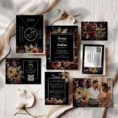 Roos Gold Bouquet RSVP QR Code Response Kaart