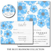 Het Collectie van de blauwe bloesem Uitnodigingen Wikkel