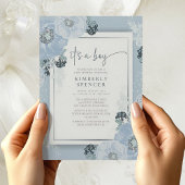 It's A Boy Blue Floral Baby Shower  Kaart