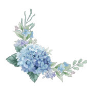 Romantic Dusty Blue Hydrangea Watercolor Wedding  Kaart