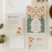 Art Nouveau trouwprogramma Programmakaart