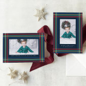 Classic Christmas plaid vakantie retour adres Etiket