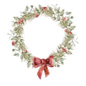 Kerstfeest Uitnodiging Holly Wreath Ribbon